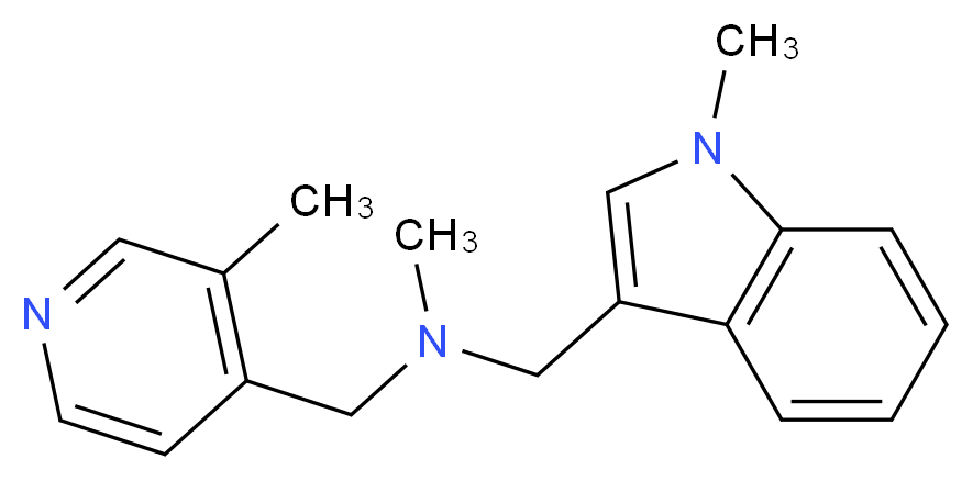 N-methyl-1-(1-methyl-1H-indol-3-yl)-N-[(3-methylpyridin-4-yl)methyl]methanamine_分子结构_CAS_)