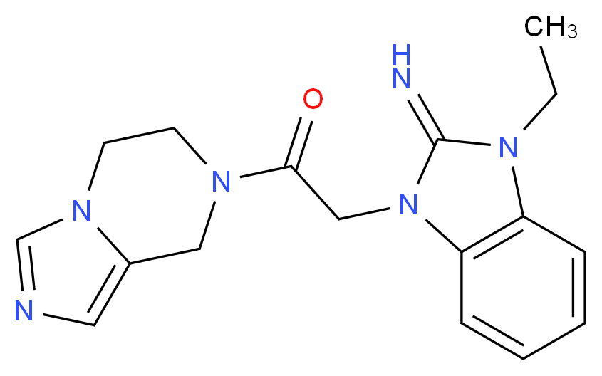 1-[2-(5,6-dihydroimidazo[1,5-a]pyrazin-7(8H)-yl)-2-oxoethyl]-3-ethyl-1,3-dihydro-2H-benzimidazol-2-imine_分子结构_CAS_)