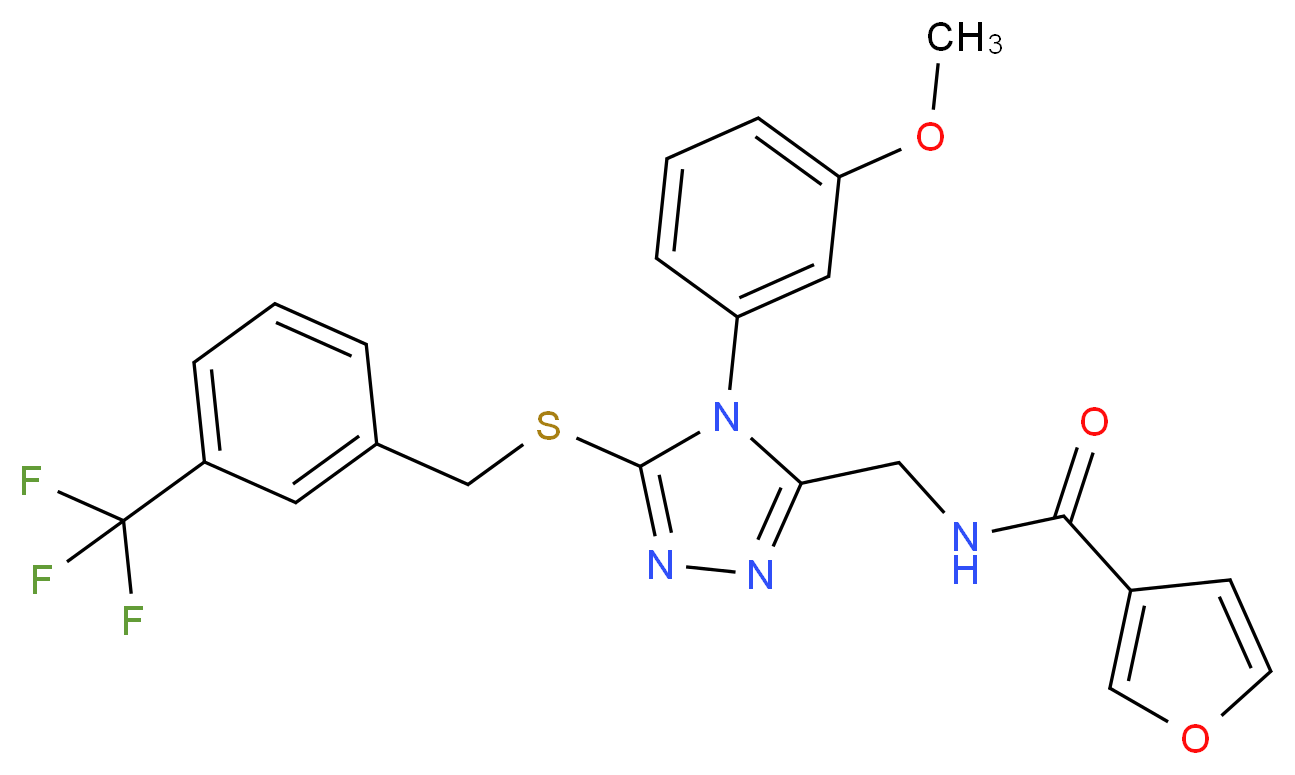 N-[(4-(3-methoxyphenyl)-5-{[3-(trifluoromethyl)benzyl]thio}-4H-1,2,4-triazol-3-yl)methyl]-3-furamide_分子结构_CAS_)