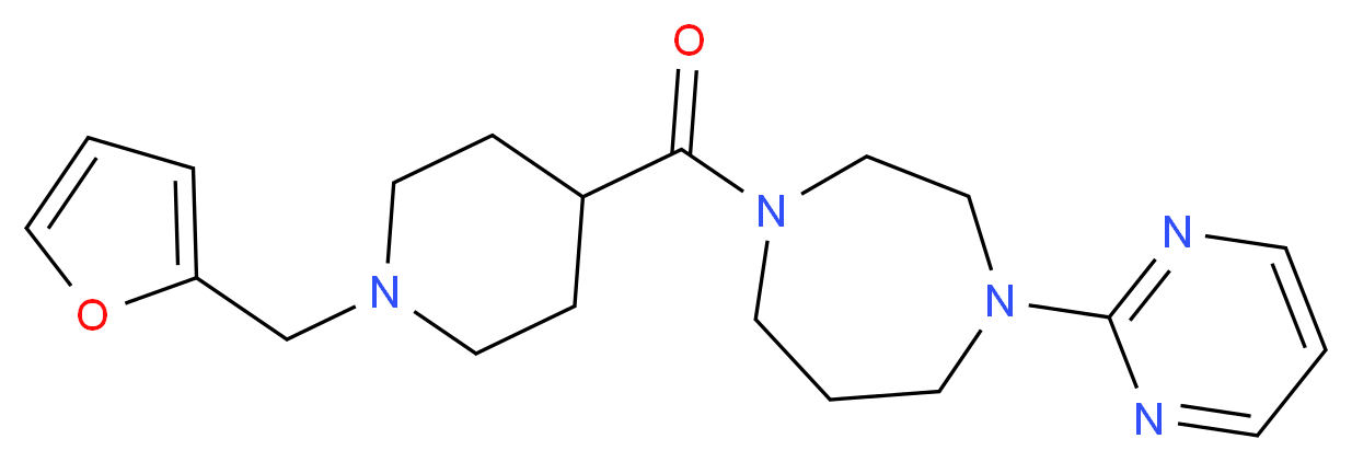 1-{[1-(2-furylmethyl)-4-piperidinyl]carbonyl}-4-(2-pyrimidinyl)-1,4-diazepane_分子结构_CAS_)