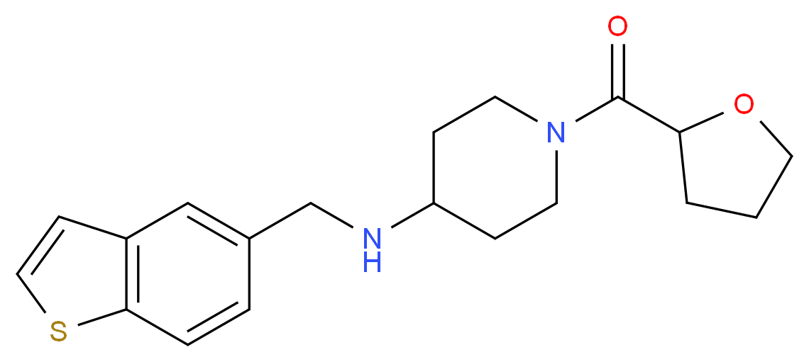 N-(1-benzothien-5-ylmethyl)-1-(tetrahydrofuran-2-ylcarbonyl)piperidin-4-amine_分子结构_CAS_)