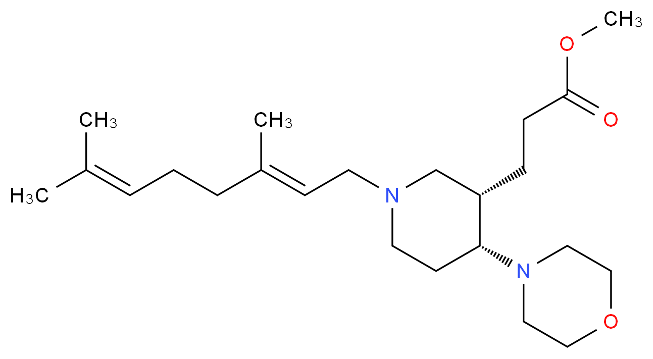 methyl 3-[(3S*,4R*)-1-[(2E)-3,7-dimethyl-2,6-octadien-1-yl]-4-(4-morpholinyl)-3-piperidinyl]propanoate_分子结构_CAS_)