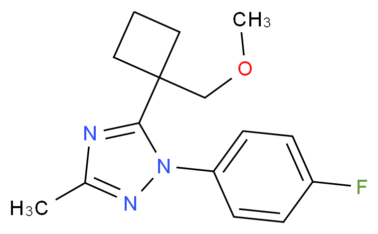 1-(4-fluorophenyl)-5-[1-(methoxymethyl)cyclobutyl]-3-methyl-1H-1,2,4-triazole_分子结构_CAS_)