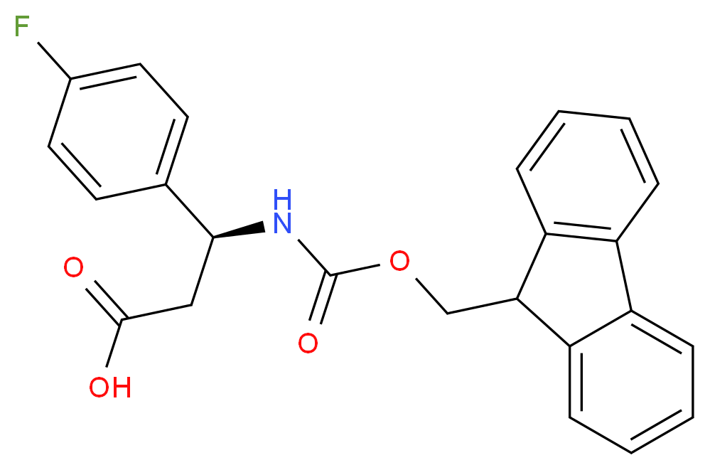 FMOC-(S)-3-AMINO-3-(4-FLUORO-PHENYL)-PROPIONIC ACID_分子结构_CAS_479064-89-6)