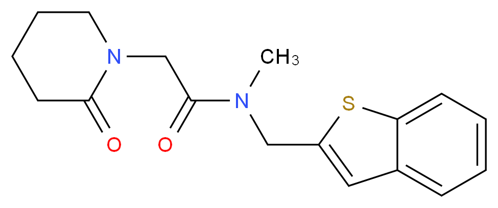 N-(1-benzothien-2-ylmethyl)-N-methyl-2-(2-oxopiperidin-1-yl)acetamide_分子结构_CAS_)