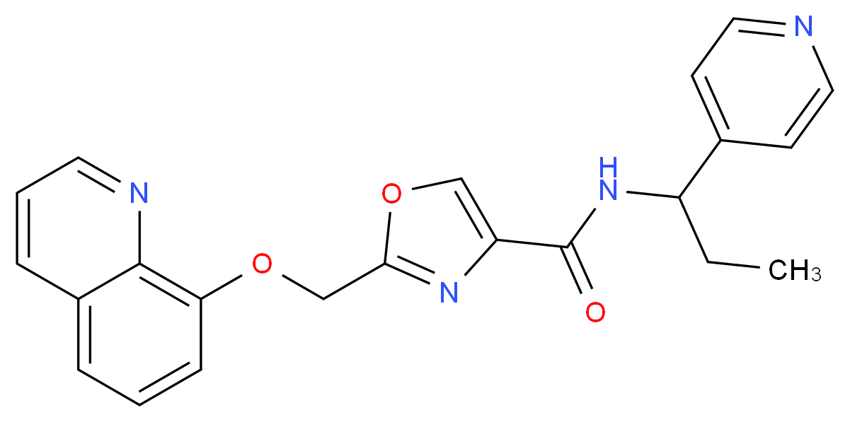 N-[1-(4-pyridinyl)propyl]-2-[(8-quinolinyloxy)methyl]-1,3-oxazole-4-carboxamide_分子结构_CAS_)