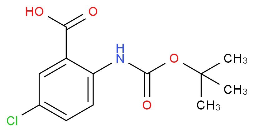 2-TERT-BUTOXYCARBONYLAMINO-5-CHLORO-BENZOIC ACID_分子结构_CAS_253677-29-1)