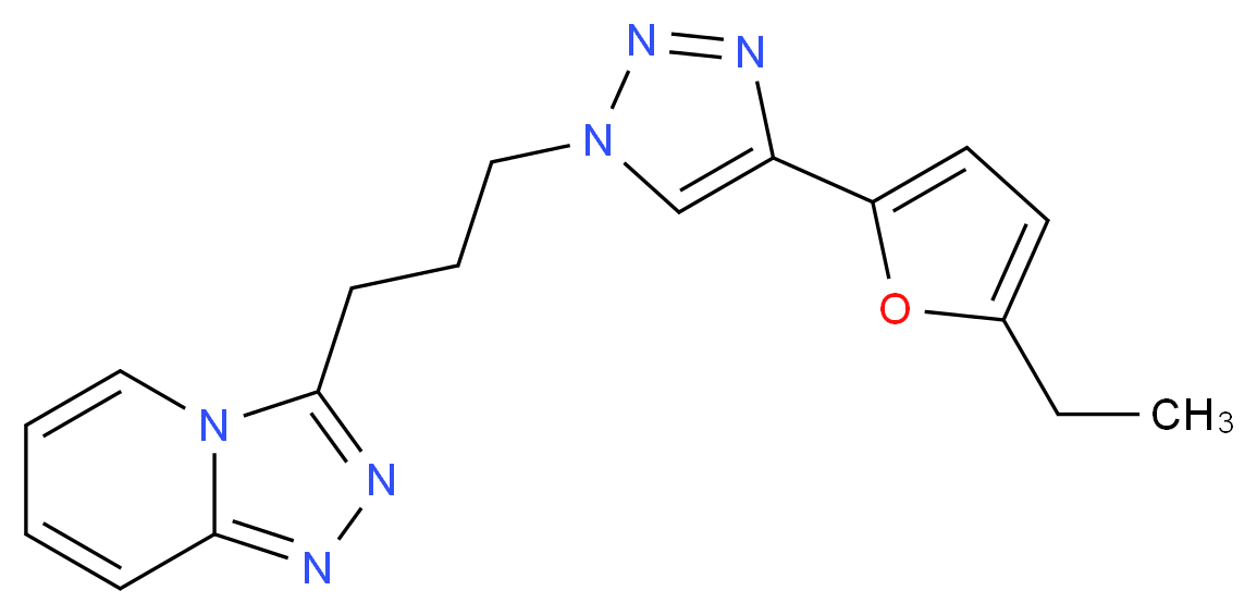 3-{3-[4-(5-ethyl-2-furyl)-1H-1,2,3-triazol-1-yl]propyl}[1,2,4]triazolo[4,3-a]pyridine_分子结构_CAS_)