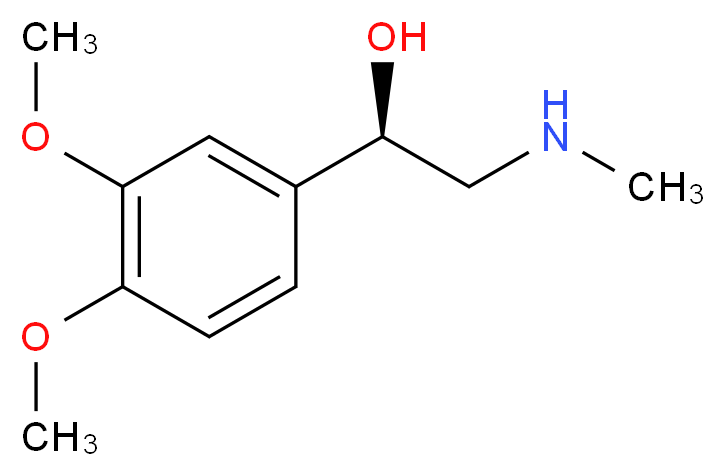 (1R)-1-(3,4-dimethoxyphenyl)-2-(methylamino)ethan-1-ol_分子结构_CAS_41787-64-8