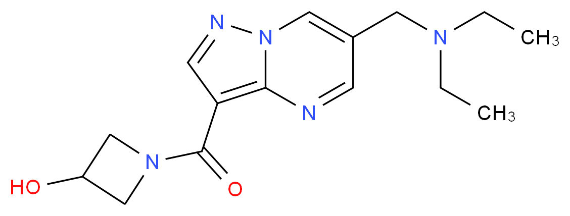 1-({6-[(diethylamino)methyl]pyrazolo[1,5-a]pyrimidin-3-yl}carbonyl)azetidin-3-ol_分子结构_CAS_)