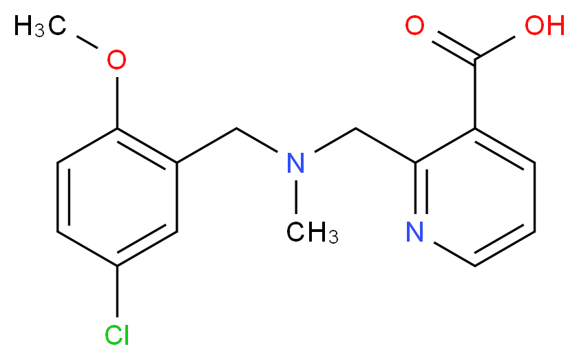 2-{[(5-chloro-2-methoxybenzyl)(methyl)amino]methyl}nicotinic acid_分子结构_CAS_)