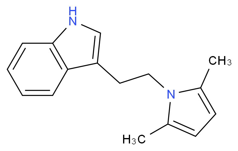 3-[2-(2,5-dimethyl-1H-pyrrol-1-yl)ethyl]-1H-indole_分子结构_CAS_95399-28-3