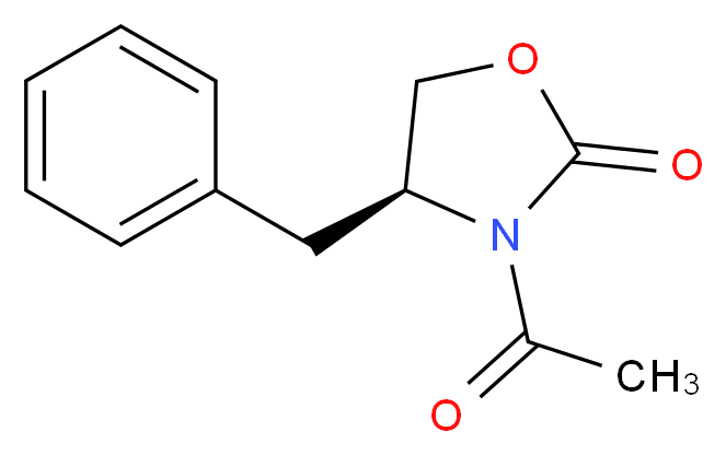 (S)-(+)-3-乙酰基-4-苄基-2-噁唑烷酮_分子结构_CAS_132836-66-9)