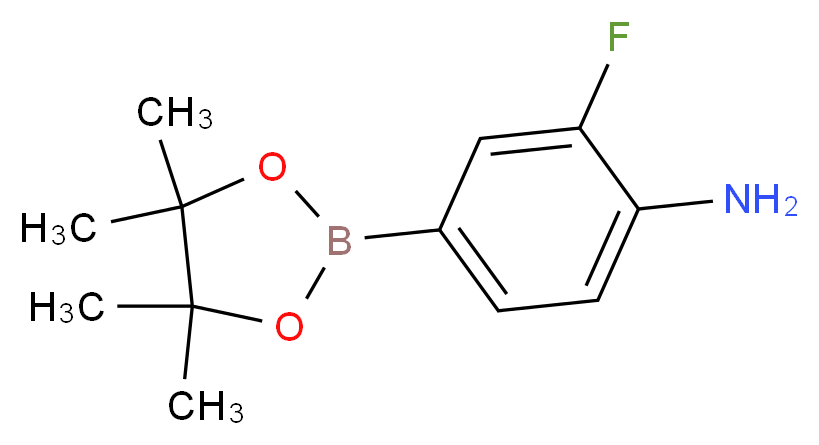 2-fluoro-4-(tetramethyl-1,3,2-dioxaborolan-2-yl)aniline_分子结构_CAS_819058-34-9