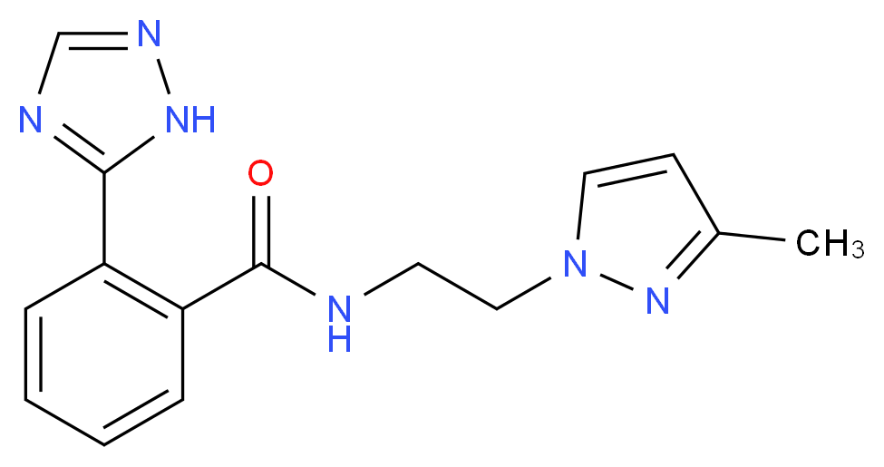 N-[2-(3-methyl-1H-pyrazol-1-yl)ethyl]-2-(1H-1,2,4-triazol-5-yl)benzamide_分子结构_CAS_)