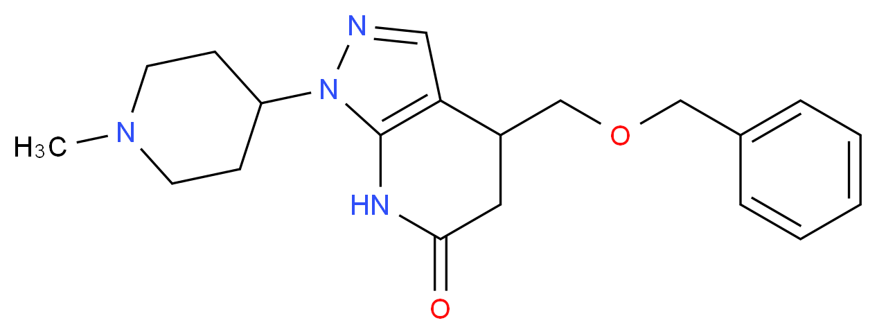 4-[(benzyloxy)methyl]-1-(1-methylpiperidin-4-yl)-1,4,5,7-tetrahydro-6H-pyrazolo[3,4-b]pyridin-6-one_分子结构_CAS_)