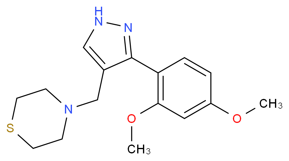 4-{[3-(2,4-dimethoxyphenyl)-1H-pyrazol-4-yl]methyl}thiomorpholine_分子结构_CAS_)