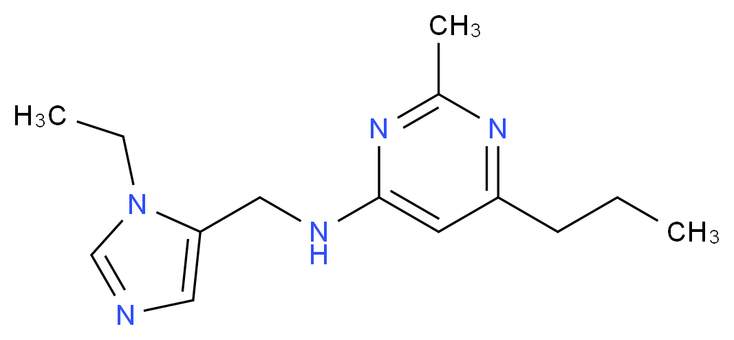 N-[(1-ethyl-1H-imidazol-5-yl)methyl]-2-methyl-6-propylpyrimidin-4-amine_分子结构_CAS_)