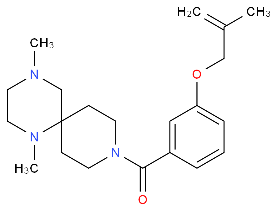 1,4-dimethyl-9-{3-[(2-methylprop-2-en-1-yl)oxy]benzoyl}-1,4,9-triazaspiro[5.5]undecane_分子结构_CAS_)