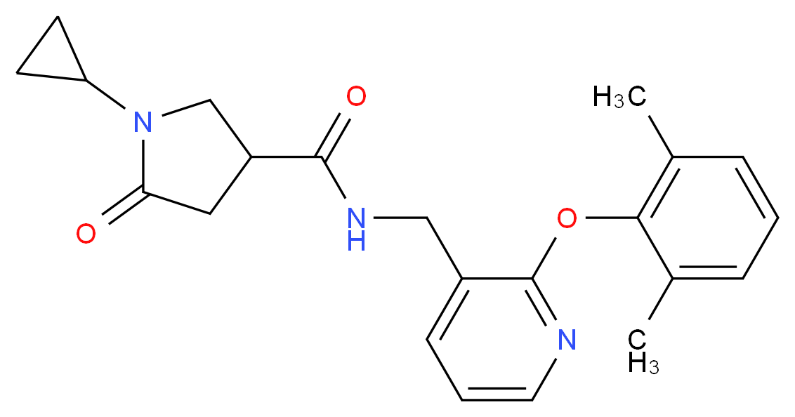 1-cyclopropyl-N-{[2-(2,6-dimethylphenoxy)-3-pyridinyl]methyl}-5-oxo-3-pyrrolidinecarboxamide_分子结构_CAS_)