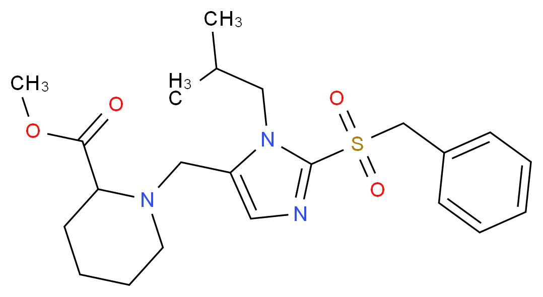 methyl 1-{[2-(benzylsulfonyl)-1-isobutyl-1H-imidazol-5-yl]methyl}-2-piperidinecarboxylate_分子结构_CAS_)