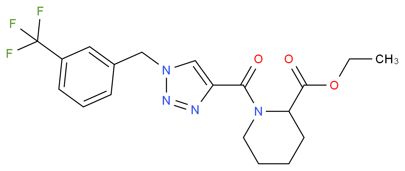 ethyl 1-({1-[3-(trifluoromethyl)benzyl]-1H-1,2,3-triazol-4-yl}carbonyl)-2-piperidinecarboxylate_分子结构_CAS_)