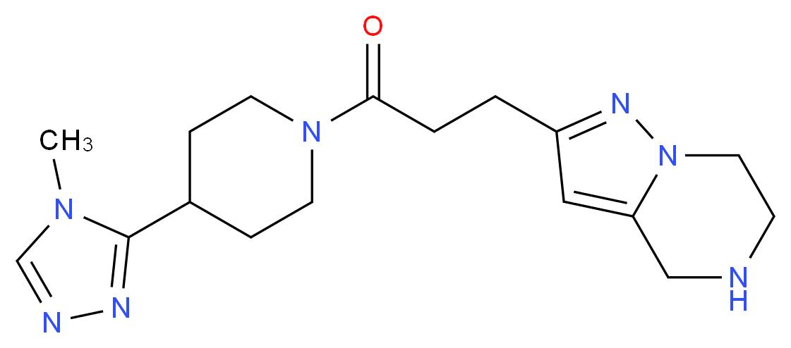 2-{3-[4-(4-methyl-4H-1,2,4-triazol-3-yl)-1-piperidinyl]-3-oxopropyl}-4,5,6,7-tetrahydropyrazolo[1,5-a]pyrazine_分子结构_CAS_)