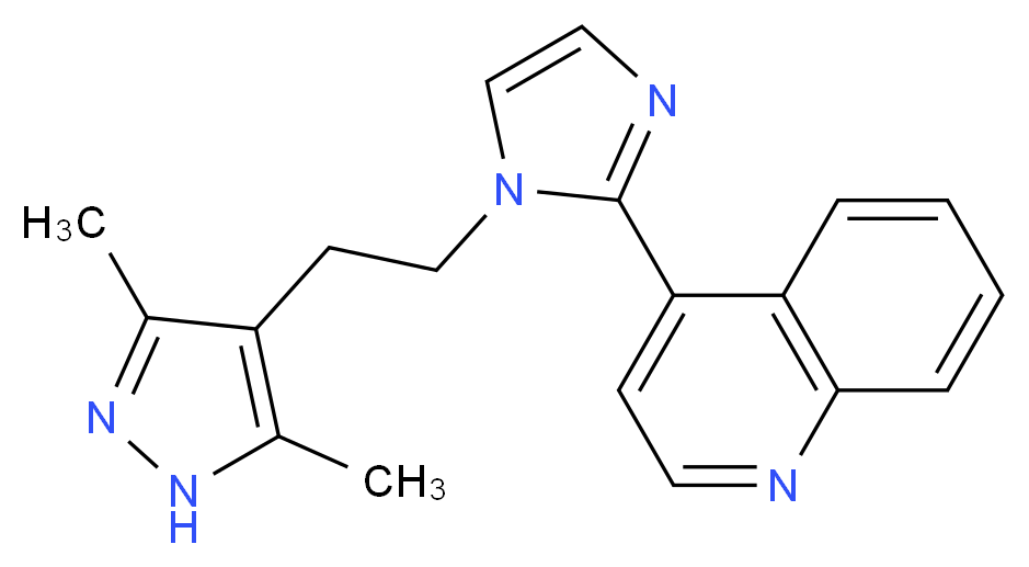 4-{1-[2-(3,5-dimethyl-1H-pyrazol-4-yl)ethyl]-1H-imidazol-2-yl}quinoline_分子结构_CAS_)