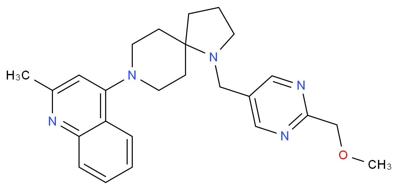 4-(1-{[2-(methoxymethyl)-5-pyrimidinyl]methyl}-1,8-diazaspiro[4.5]dec-8-yl)-2-methylquinoline_分子结构_CAS_)