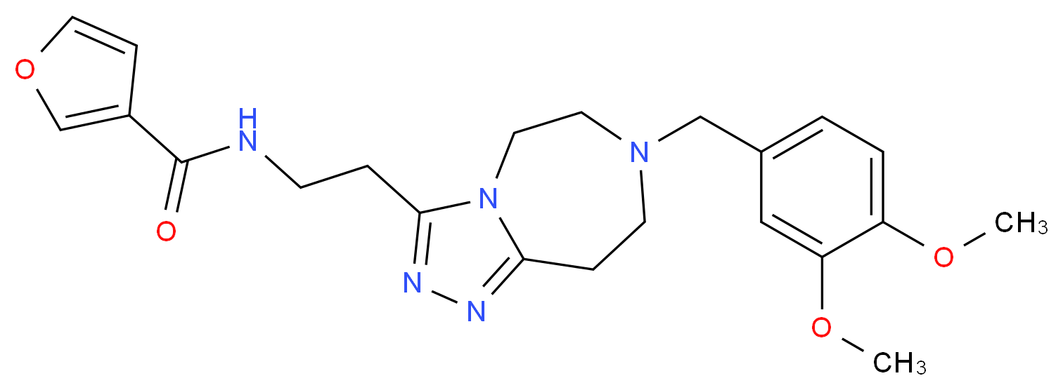 N-{2-[7-(3,4-dimethoxybenzyl)-6,7,8,9-tetrahydro-5H-[1,2,4]triazolo[4,3-d][1,4]diazepin-3-yl]ethyl}-3-furamide_分子结构_CAS_)
