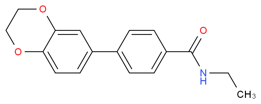 4-(2,3-dihydro-1,4-benzodioxin-6-yl)-N-ethylbenzamide_分子结构_CAS_)