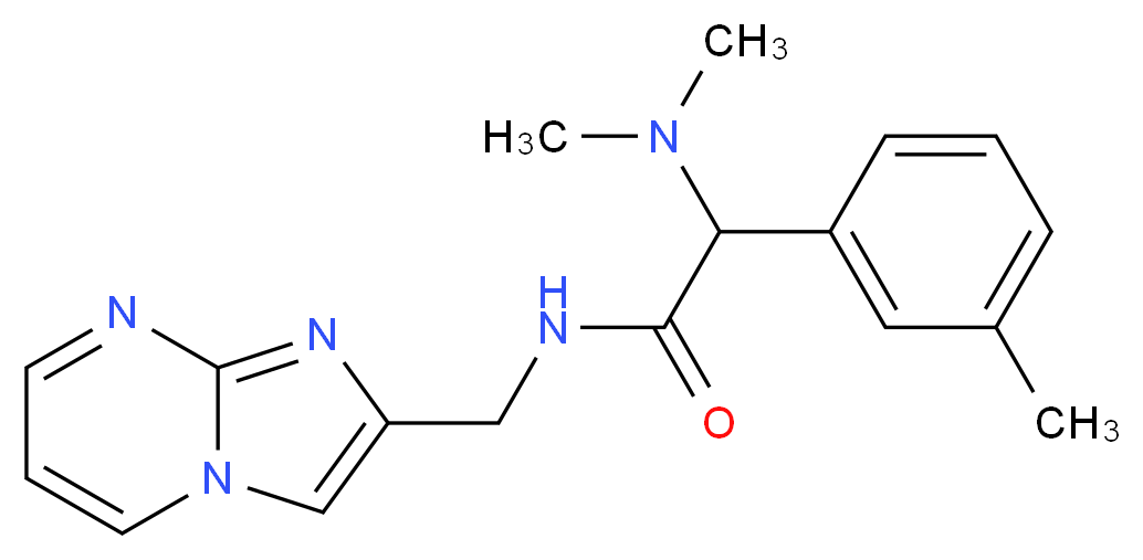2-(dimethylamino)-N-(imidazo[1,2-a]pyrimidin-2-ylmethyl)-2-(3-methylphenyl)acetamide_分子结构_CAS_)