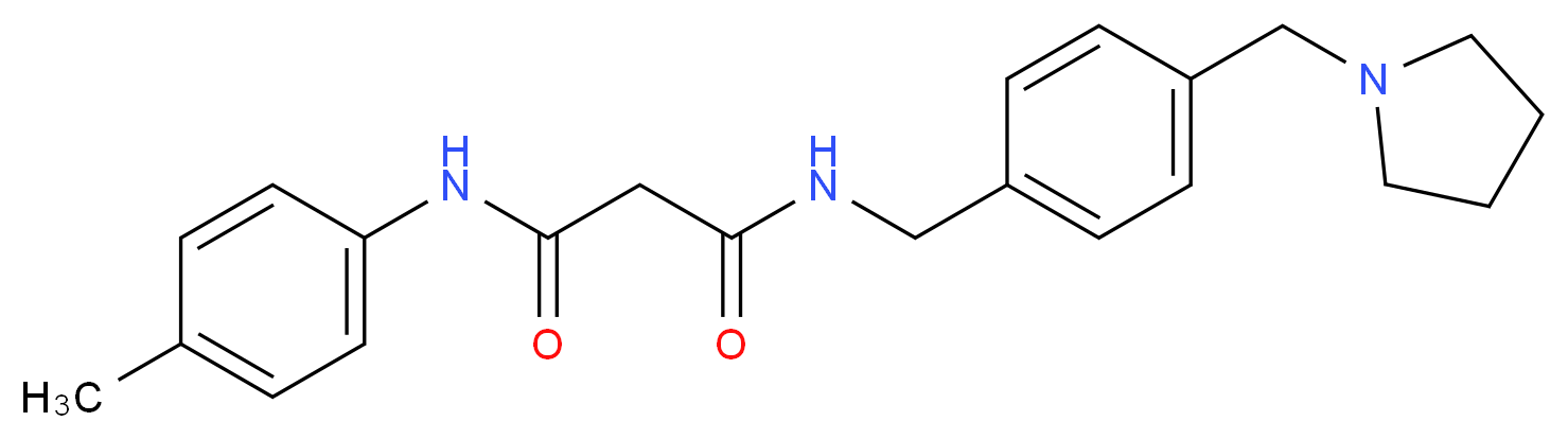 N-(4-methylphenyl)-N'-[4-(pyrrolidin-1-ylmethyl)benzyl]malonamide_分子结构_CAS_)