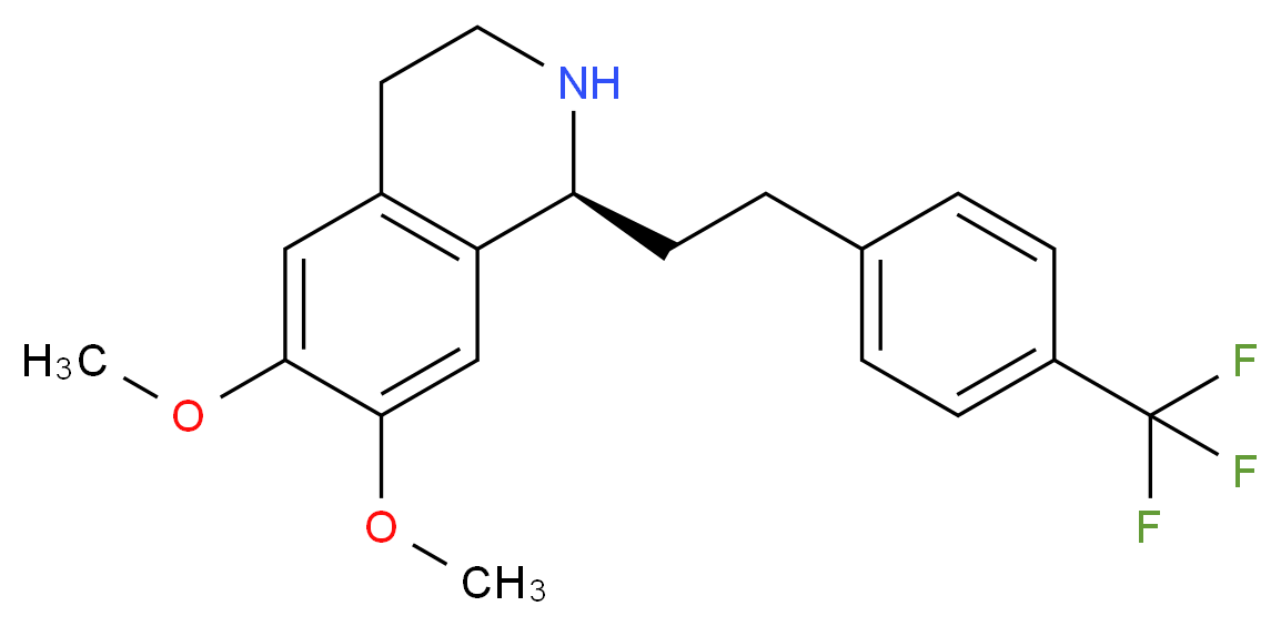 (1S)-6,7-dimethoxy-1-{2-[4-(trifluoromethyl)phenyl]ethyl}-1,2,3,4-tetrahydroisoquinoline_分子结构_CAS_769172-81-8