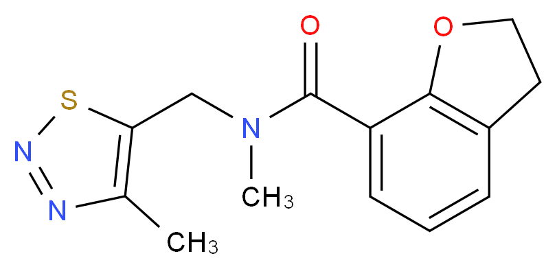 N-methyl-N-[(4-methyl-1,2,3-thiadiazol-5-yl)methyl]-2,3-dihydro-1-benzofuran-7-carboxamide_分子结构_CAS_)