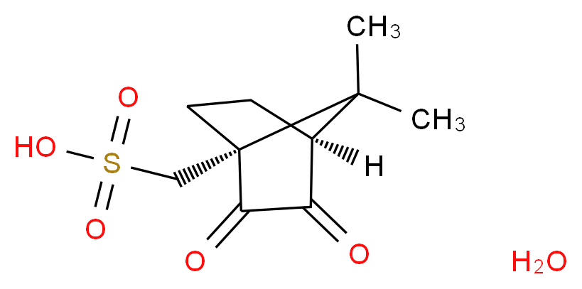 [(1R,4S)-7,7-dimethyl-2,3-dioxobicyclo[2.2.1]heptan-1-yl]methanesulfonic acid hydrate_分子结构_CAS_73413-79-3