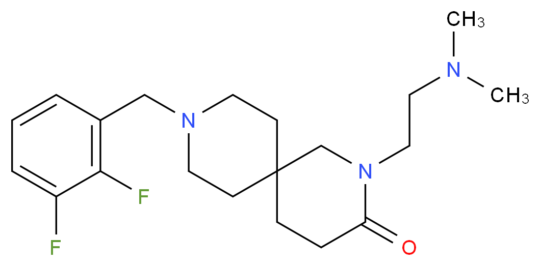 9-(2,3-difluorobenzyl)-2-[2-(dimethylamino)ethyl]-2,9-diazaspiro[5.5]undecan-3-one_分子结构_CAS_)