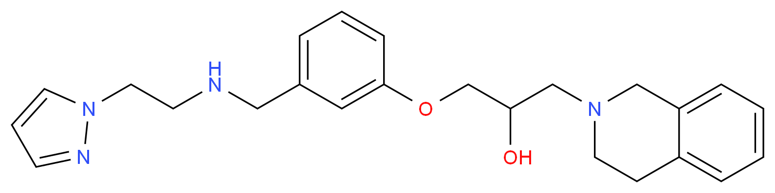 1-(3,4-dihydro-2(1H)-isoquinolinyl)-3-[3-({[2-(1H-pyrazol-1-yl)ethyl]amino}methyl)phenoxy]-2-propanol_分子结构_CAS_)