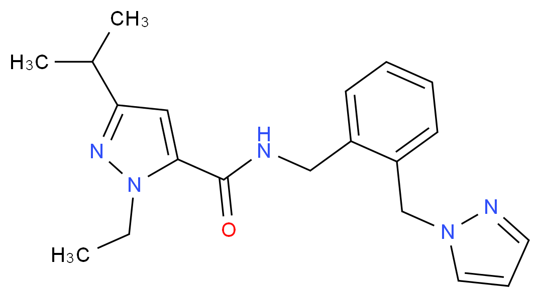1-ethyl-3-isopropyl-N-[2-(1H-pyrazol-1-ylmethyl)benzyl]-1H-pyrazole-5-carboxamide_分子结构_CAS_)
