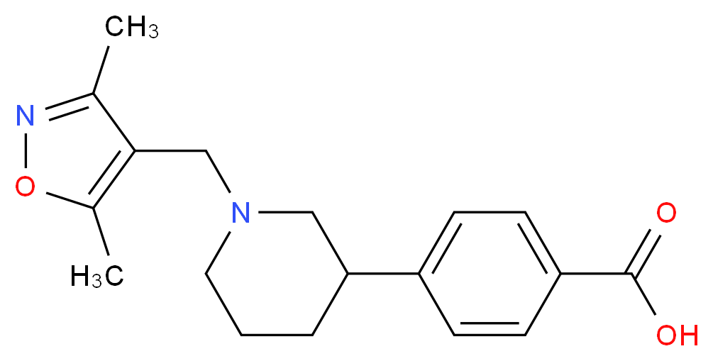 4-{1-[(3,5-dimethylisoxazol-4-yl)methyl]piperidin-3-yl}benzoic acid_分子结构_CAS_)