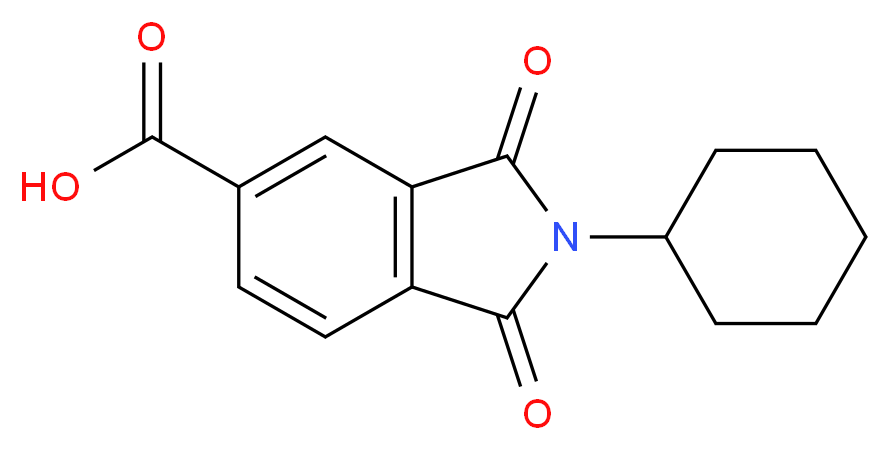 2-cyclohexyl-1,3-dioxo-2,3-dihydro-1H-isoindole-5-carboxylic acid_分子结构_CAS_67822-74-6