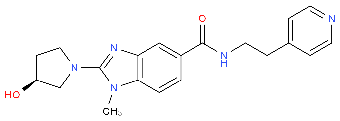 2-[(3S)-3-hydroxy-1-pyrrolidinyl]-1-methyl-N-[2-(4-pyridinyl)ethyl]-1H-benzimidazole-5-carboxamide_分子结构_CAS_)