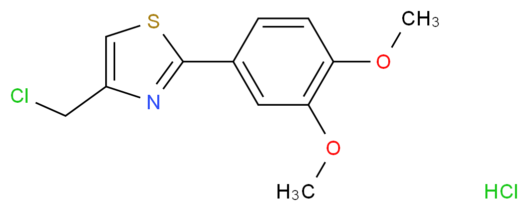 4-(chloromethyl)-2-(3,4-dimethoxyphenyl)-1,3-thiazole hydrochloride_分子结构_CAS_55315-32-7)