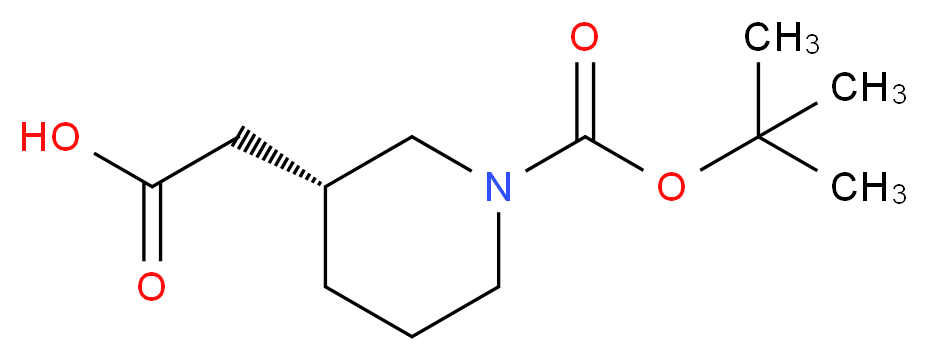 (R)-2-(1-(tert-Butoxycarbonyl)piperidin-3-yl)acetic acid_分子结构_CAS_912940-89-7)