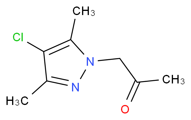 1-(4-chloro-3,5-dimethyl-1H-pyrazol-1-yl)acetone_分子结构_CAS_1001465-98-0)