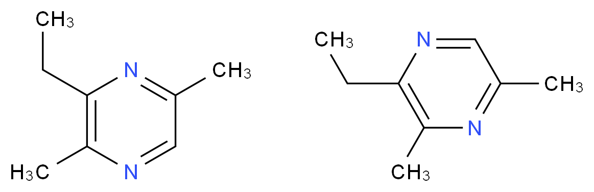 2-Ethyl-3(5 or 6)-dimethylpyrazine, mixture of isomers_分子结构_CAS_27043-05-6)