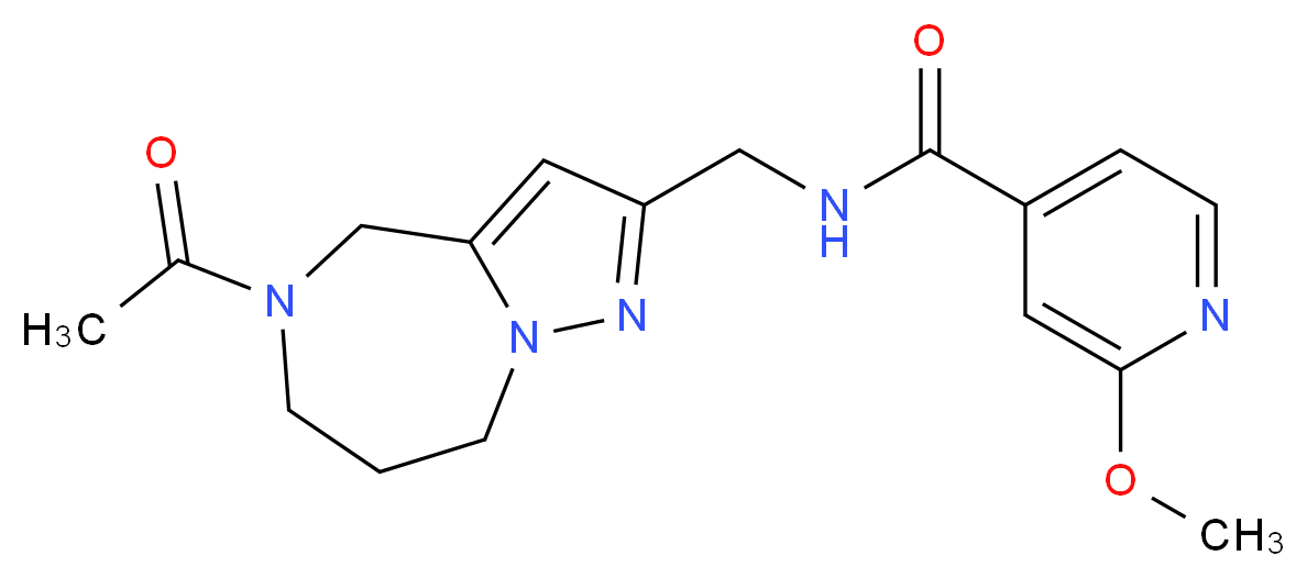 N-[(5-acetyl-5,6,7,8-tetrahydro-4H-pyrazolo[1,5-a][1,4]diazepin-2-yl)methyl]-2-methoxyisonicotinamide_分子结构_CAS_)