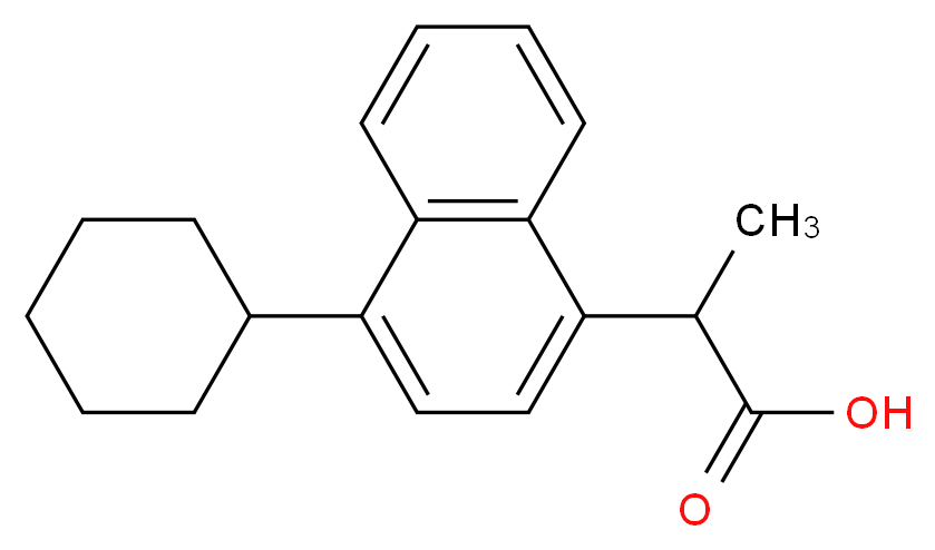 2-(4-cyclohexylnaphthalen-1-yl)propanoic acid_分子结构_CAS_71109-09-6