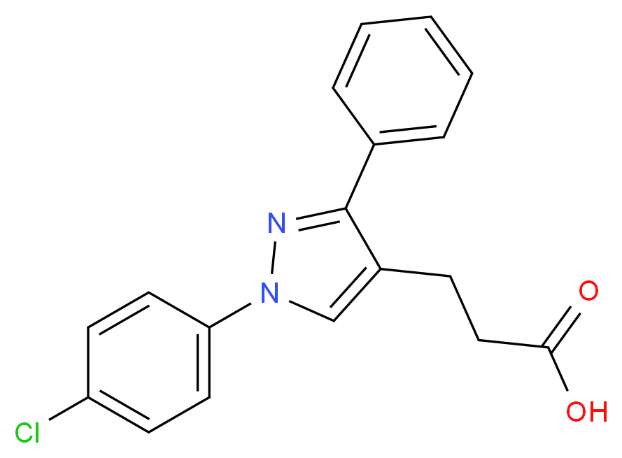 1-(4-氯苯基)-3-苯基吡唑-4-丙酸_分子结构_CAS_870704-02-2)