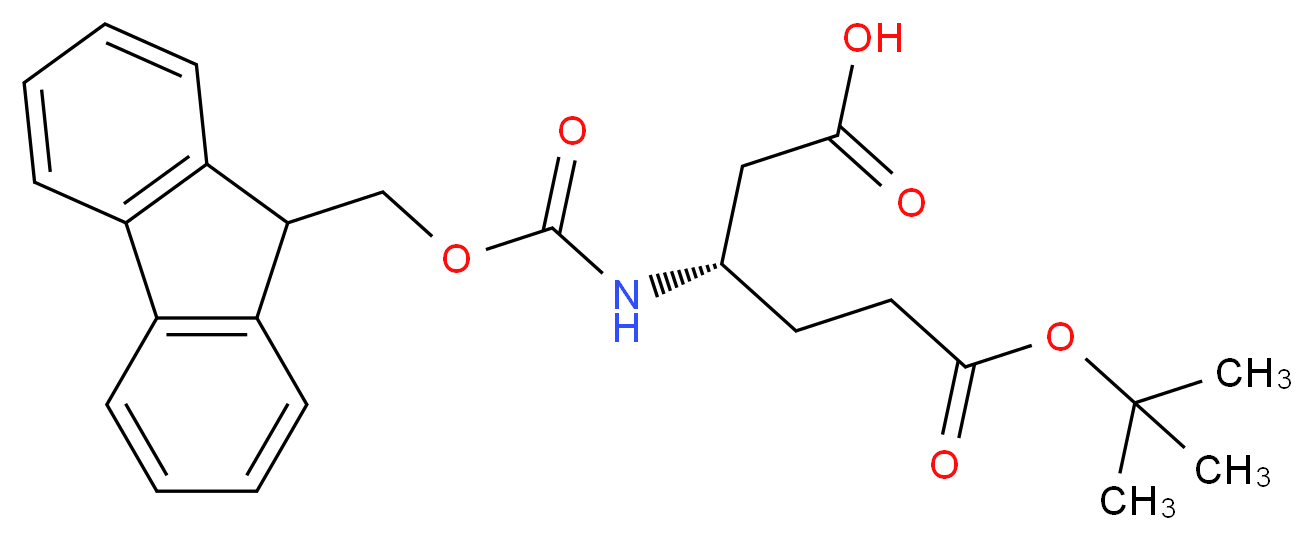 (3S)-6-(tert-butoxy)-3-{[(9H-fluoren-9-ylmethoxy)carbonyl]amino}-6-oxohexanoic acid_分子结构_CAS_203854-49-3